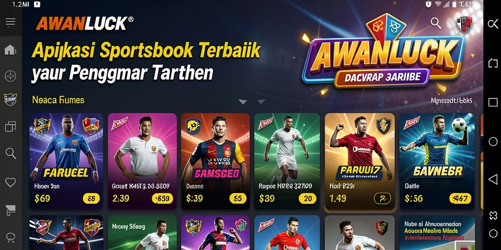 Tampilan gameplay AWANLUCK dengan berbagai opsi taruhan olahraga.