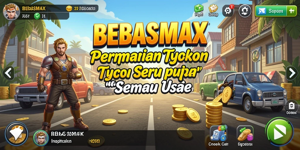 Tampilan menarik dari gameplay BEBASMAX yang penuh strategi Tycoon.