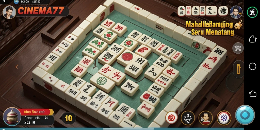 Tampilan menarik dari gameplay Mahjong di CINEMA77 yang penuh warna.