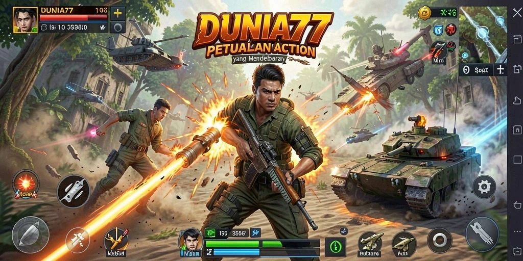 Tampilan gameplay DUNIA77 dengan aksi yang mendebarkan dan grafis memukau.