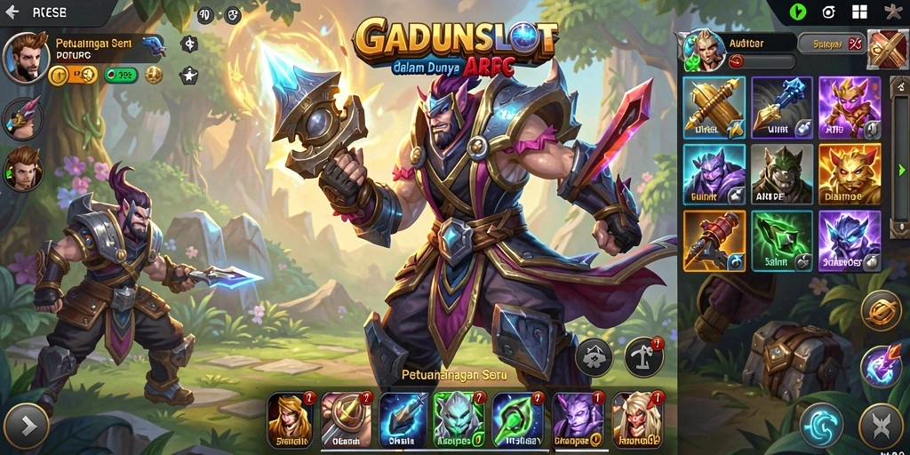 Gameplay dinamis GADUNSLOT dengan pertarungan yang intens.