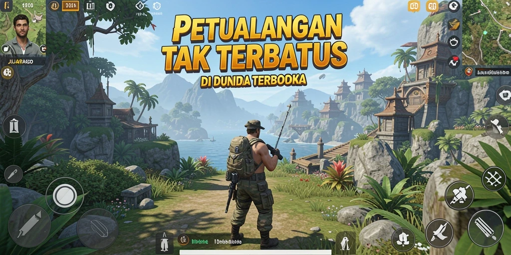Gameplay JUARAGO yang menarik dalam dunia terbuka.