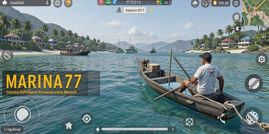 Tampilan gameplay seru dalam MARINA77 yang menunjukkan ekosistem perairan.