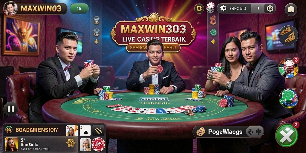 Screenshot MAXWIN303 yang menunjukkan momen seru saat bermain Live Casino.
