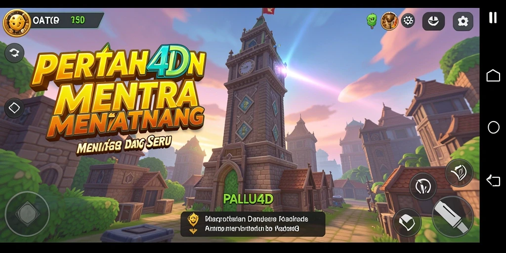 Screenshot PALU4D menampilkan aksi menegangkan dalam pertahanan menara.