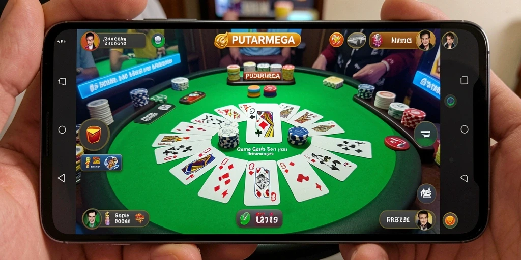 Screenshot utama PUTARMEGA menunjukkan gameplay menarik dalam permainan Gaple.
