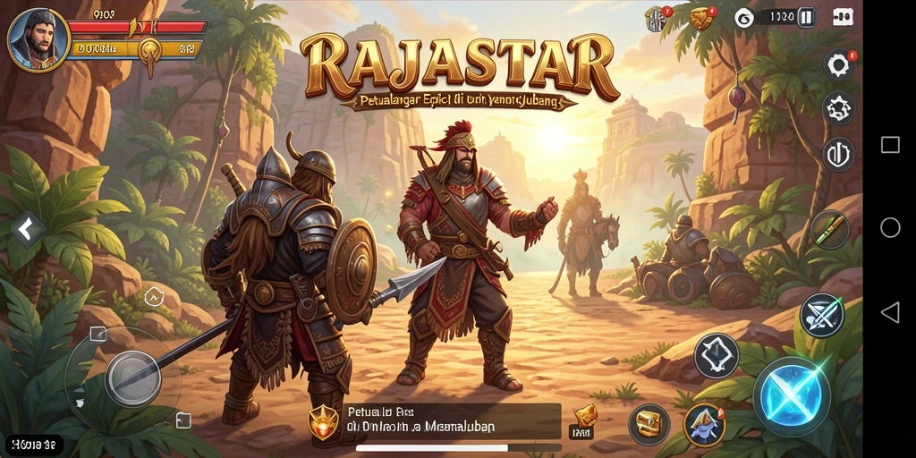 Screenshot dari gameplay RAJASTAR yang menunjukkan petualangan menakjubkan.