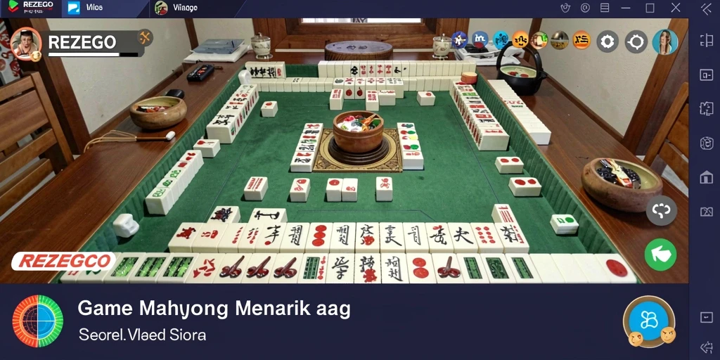 Screenshot gameplay <strong>REZEGO</strong> dengan tampilan ubin Mahjong yang menarik.