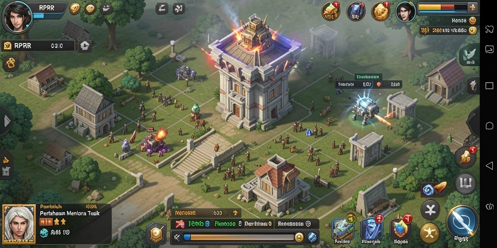 Tampilan gameplay seru di RPRR dengan aksi Tower Defense.