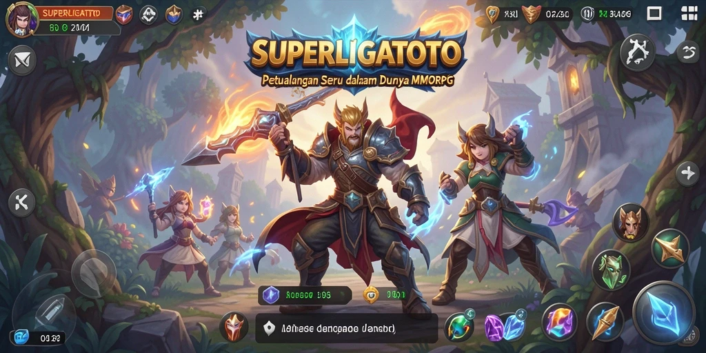 Tangkapan layar <strong>SUPERLIGATOTO</strong> menampilkan aksi epik dalam petualangan MMORPG.
