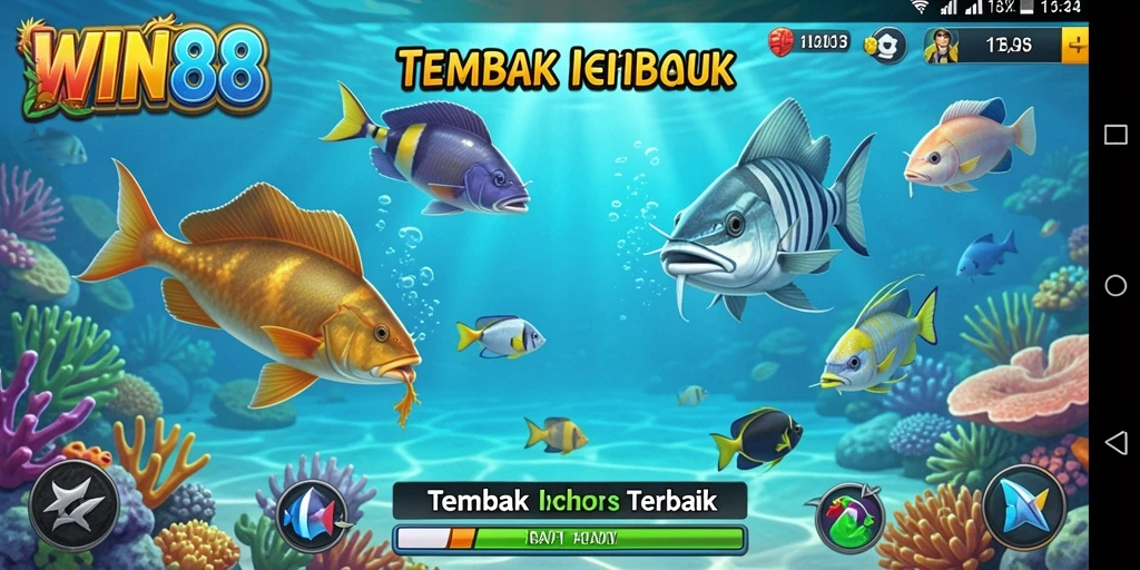 Tampilan gameplay seru dari WIN88 saat menangkap ikan.